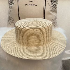 Capri Straw Boater Hat.  Brand New!